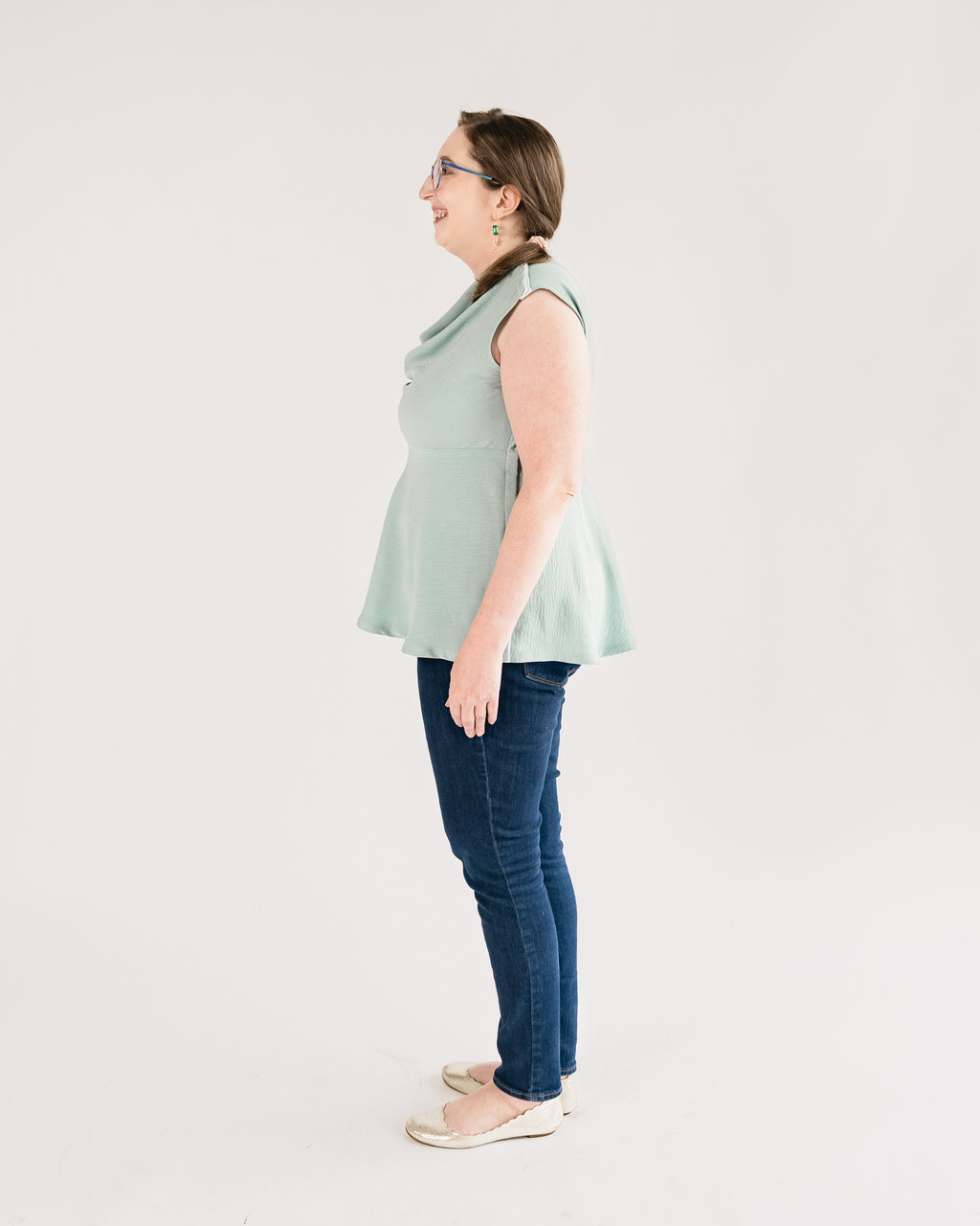 Adaptive Cowl Neck Top with Snaps